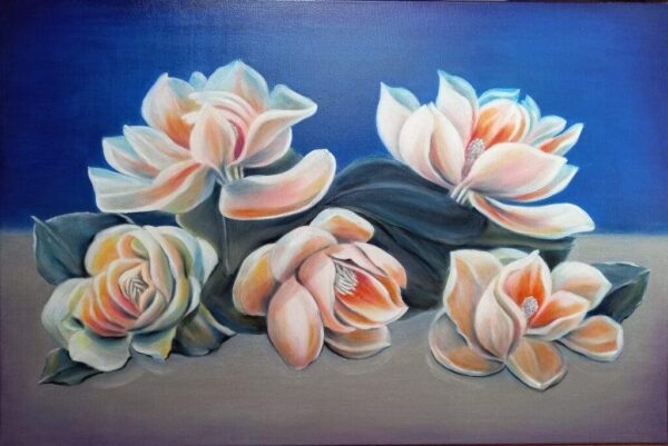 Magnolias on glass